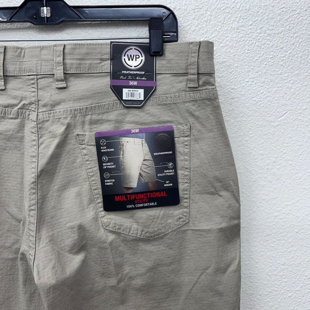Weatherproof multifunctional utility cream mens NEW NWT shorts  Size: 36W - Picture 6 of 11